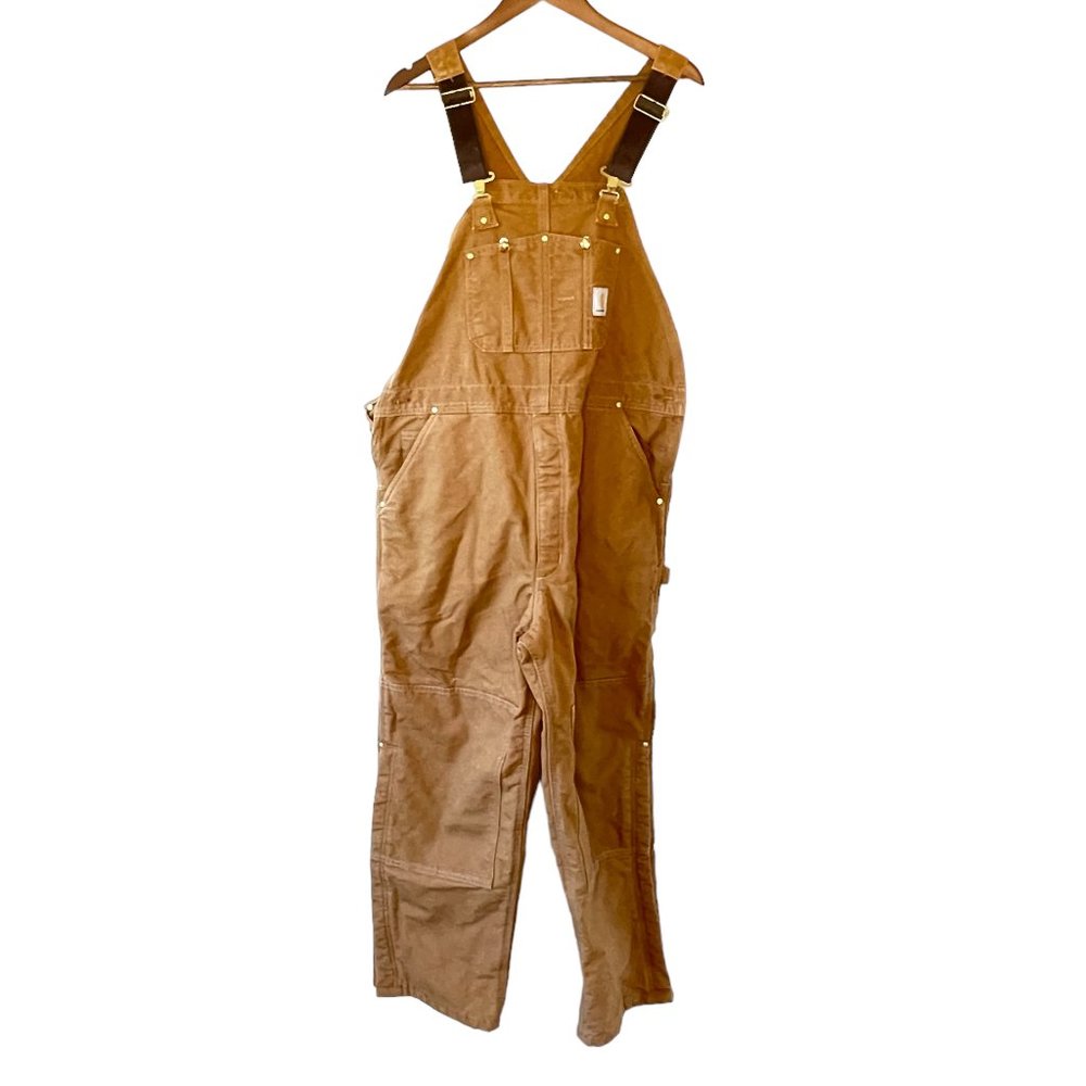 Carhartt Men's Bib Overalls R03 BRN are NEW WITHOUT TAGS Brown Heavy Weight  42